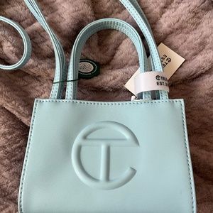 Telfar small shopper pool blue